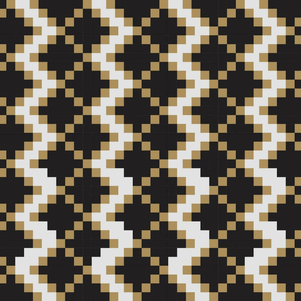 A black and white seamless repeated pattern with brown squares vector
