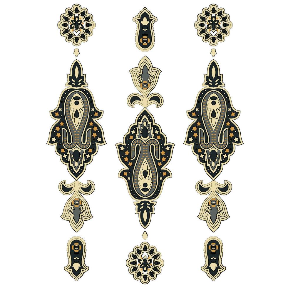 Intricate and detailed ornate designs on a clean white background vector