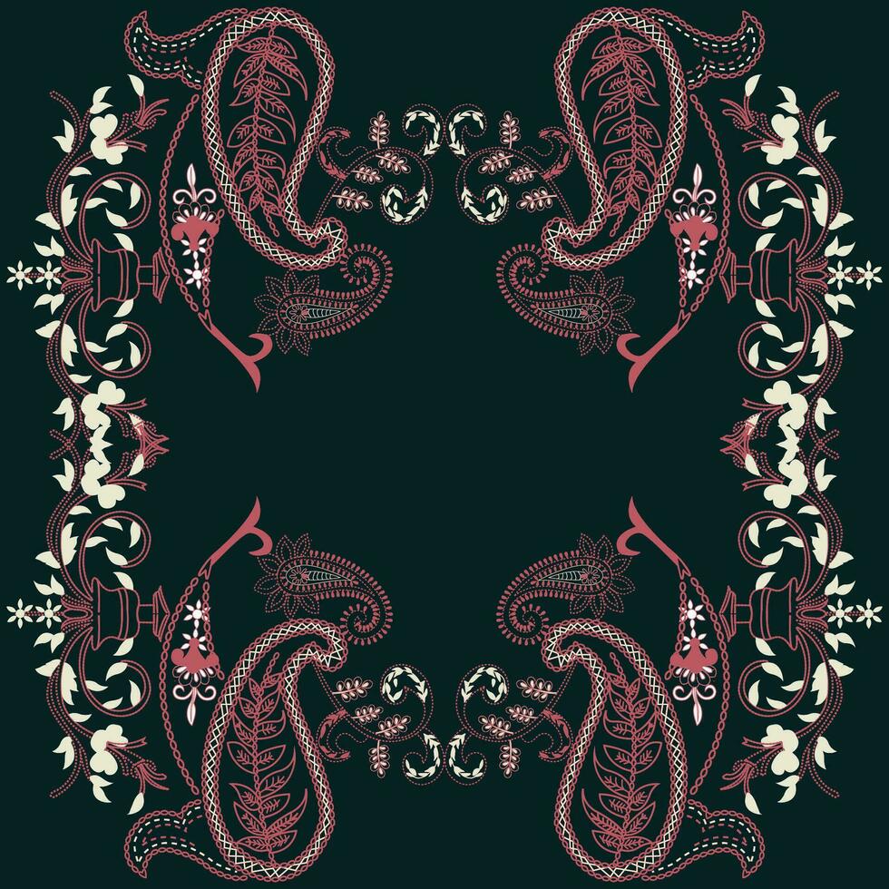 A vibrant paisley design on a stylish scarf vector