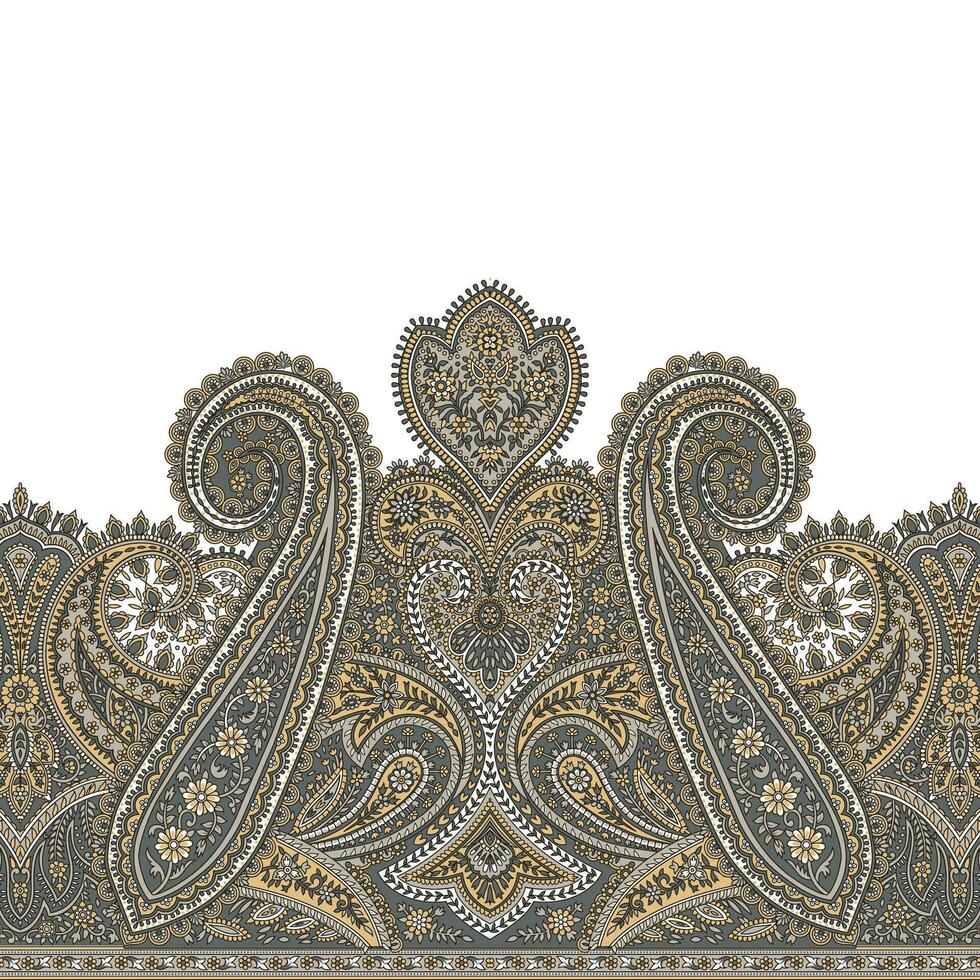 A intricate highly detailed paisley pattern on a clean white background vector