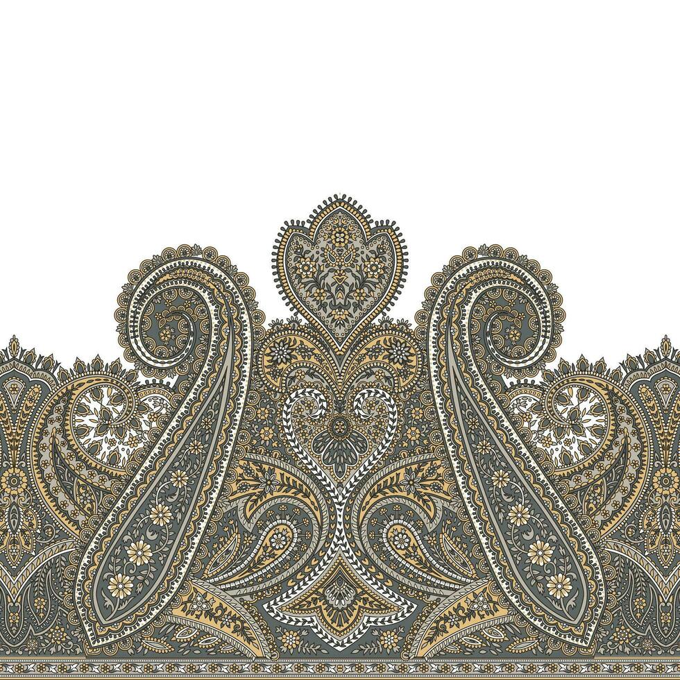 A intricate highly detailed paisley pattern on a clean white background vector