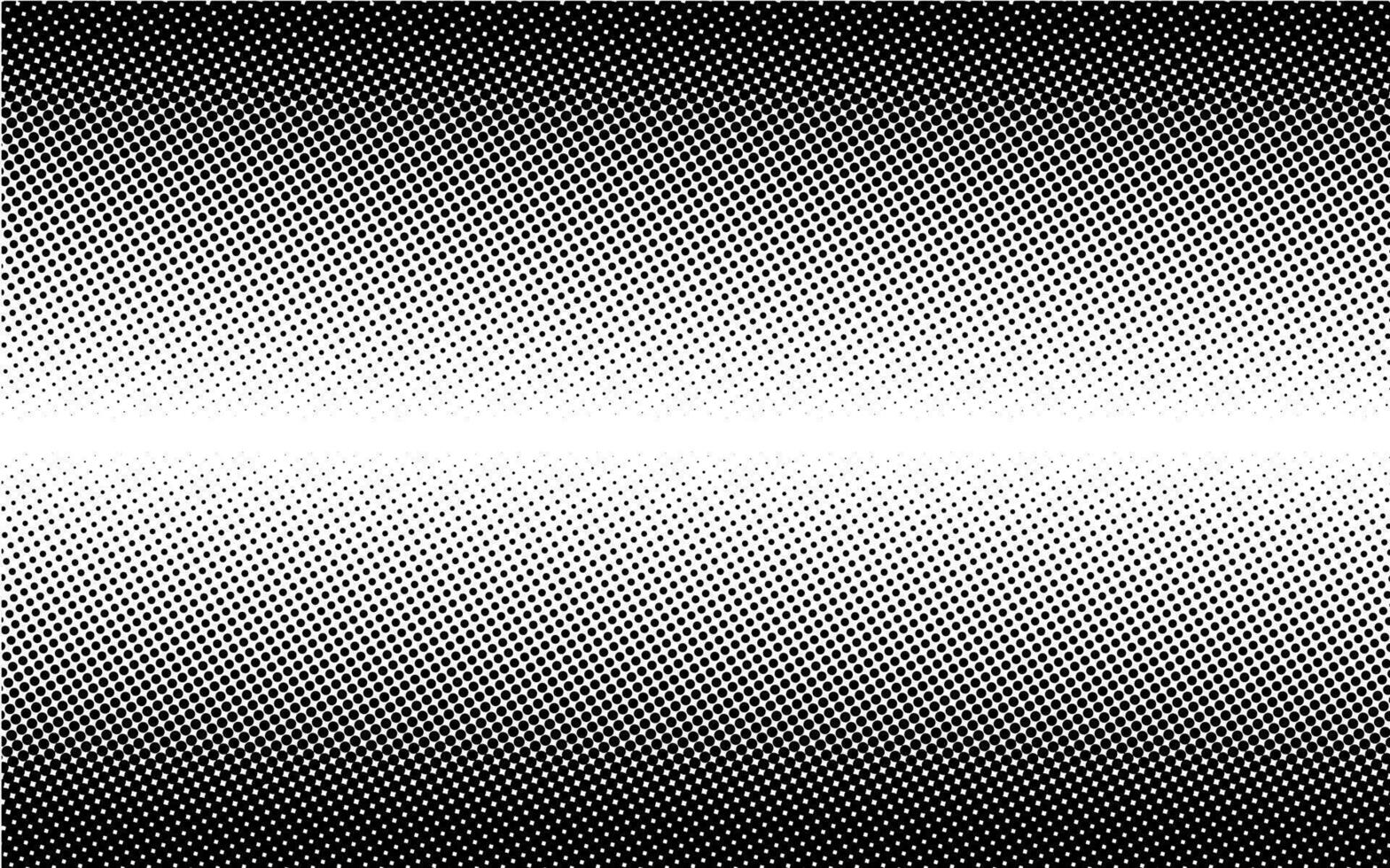 Vertical top and bottom gradient halftone dotted background. Dots texture banner template. Texture overlay grunge distress linear. Black and white duotone faded effect layout. Vector illustration
