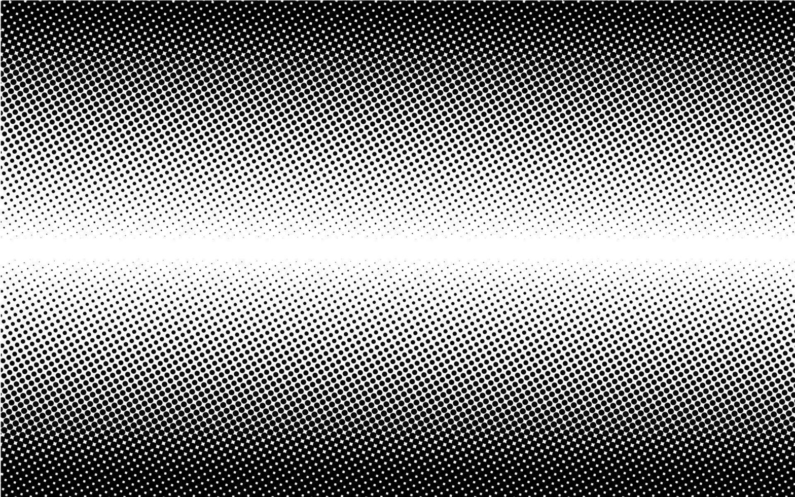 Vertical top and bottom gradient halftone dotted background. Dots texture banner template. Texture overlay grunge distress linear. Black and white duotone faded effect layout. Vector illustration