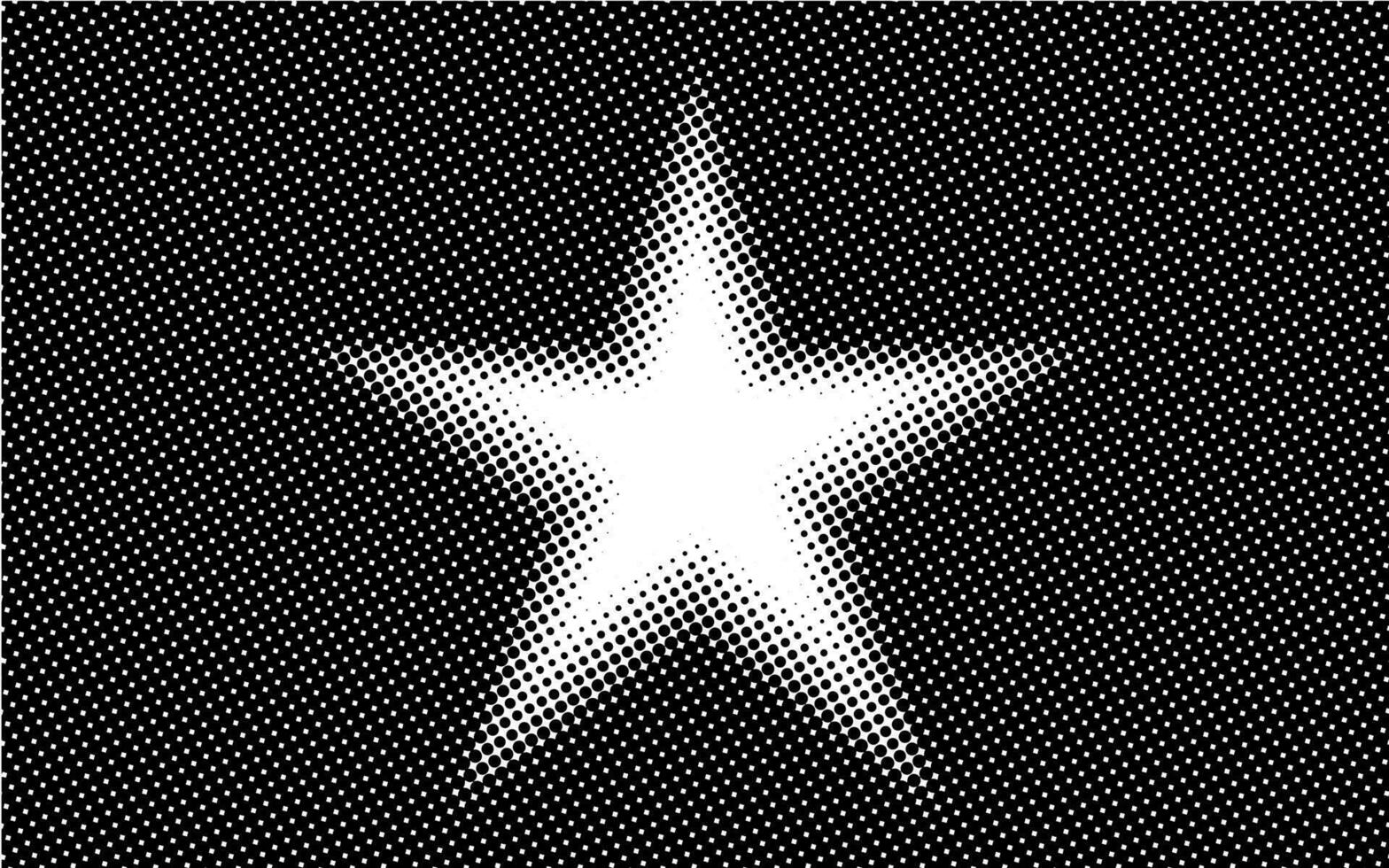 Horizontal star frame halftone gradient grunge overlay background vector