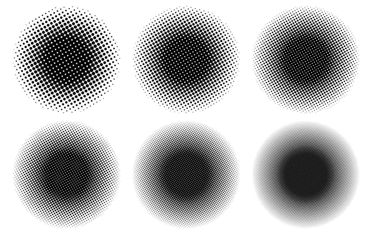 Collection circle halftone gradient grunge overlay element vector