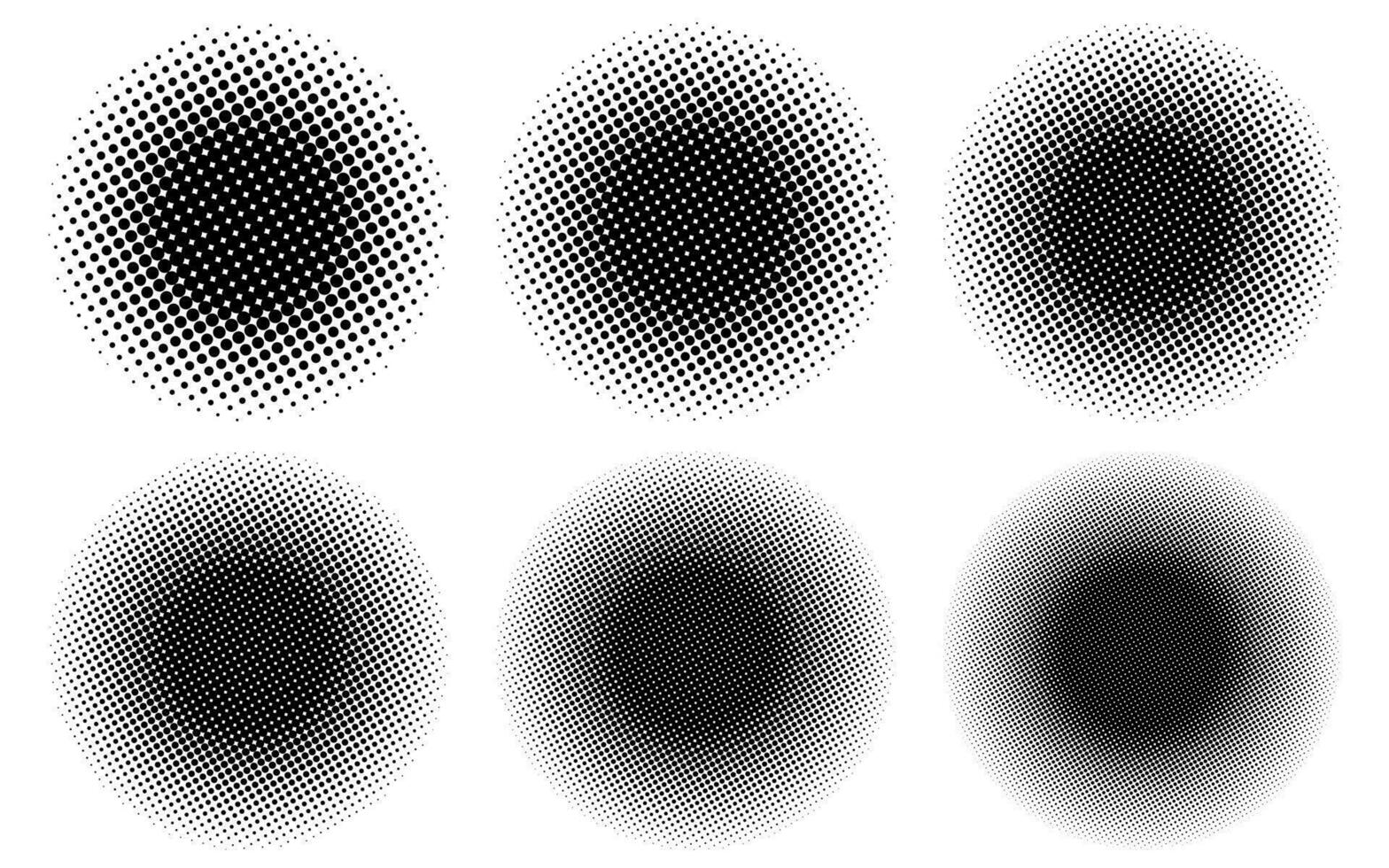 Collection circle halftone gradient grunge overlay element vector