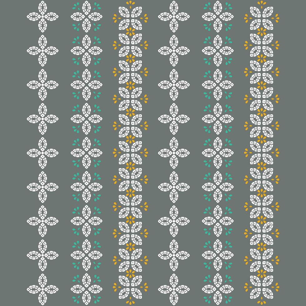 A minimalist gray background with intricate green and yellow border designs vector