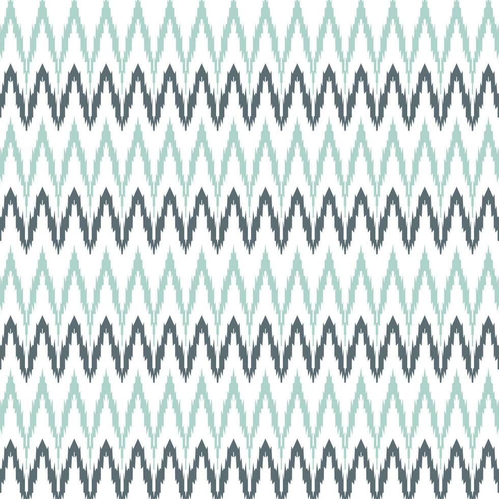 A blue and white zigzag ikat pattern on a white background vector