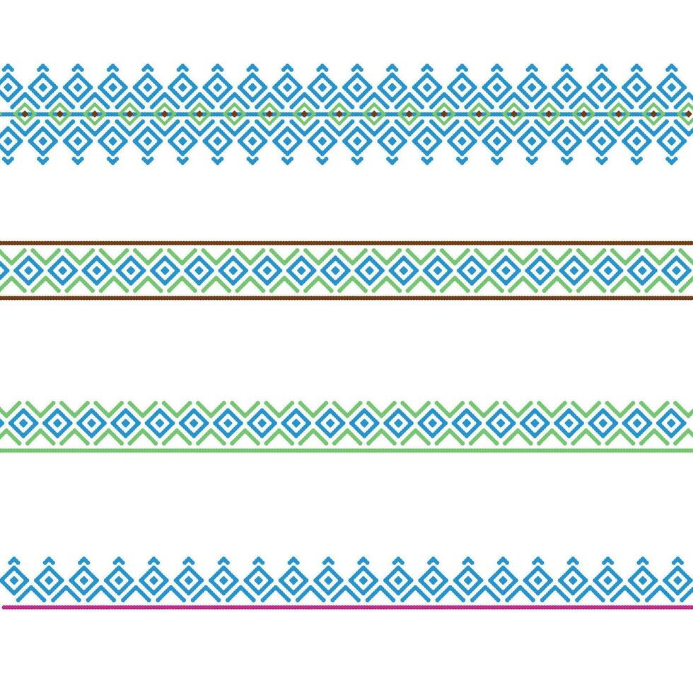 Abstract colorful border patterns in different shades vector