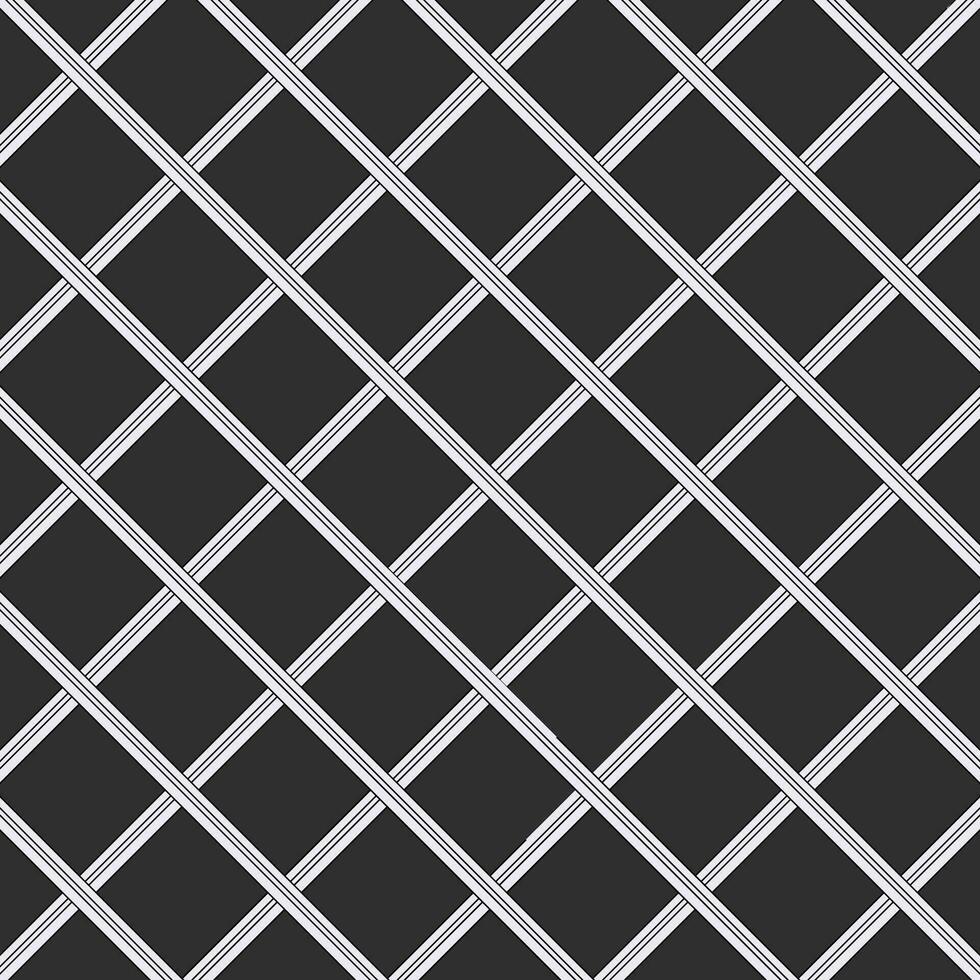 A monochromatic checkered pattern with diagonal lines vector