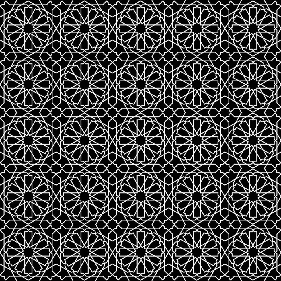 A black and white geometric start shaped pattern on a black background vector