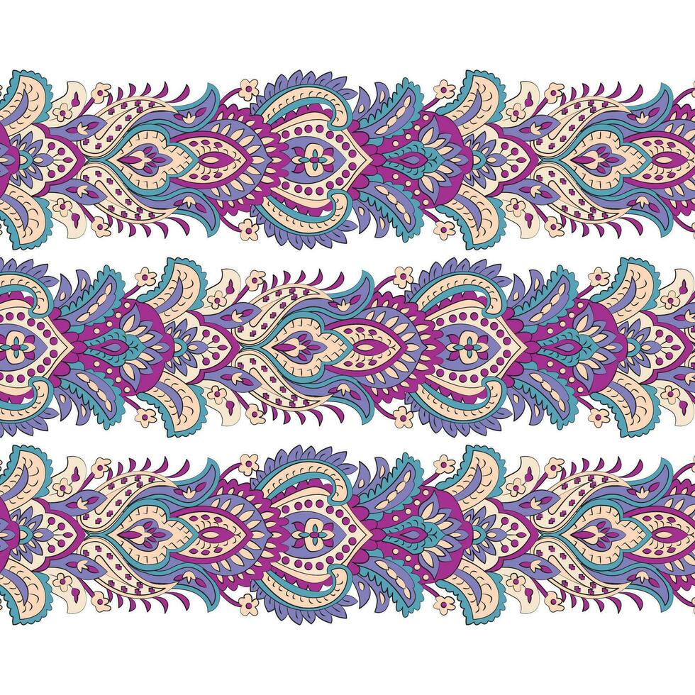 A vibrant purple and blue pattern border on a clean white background vector