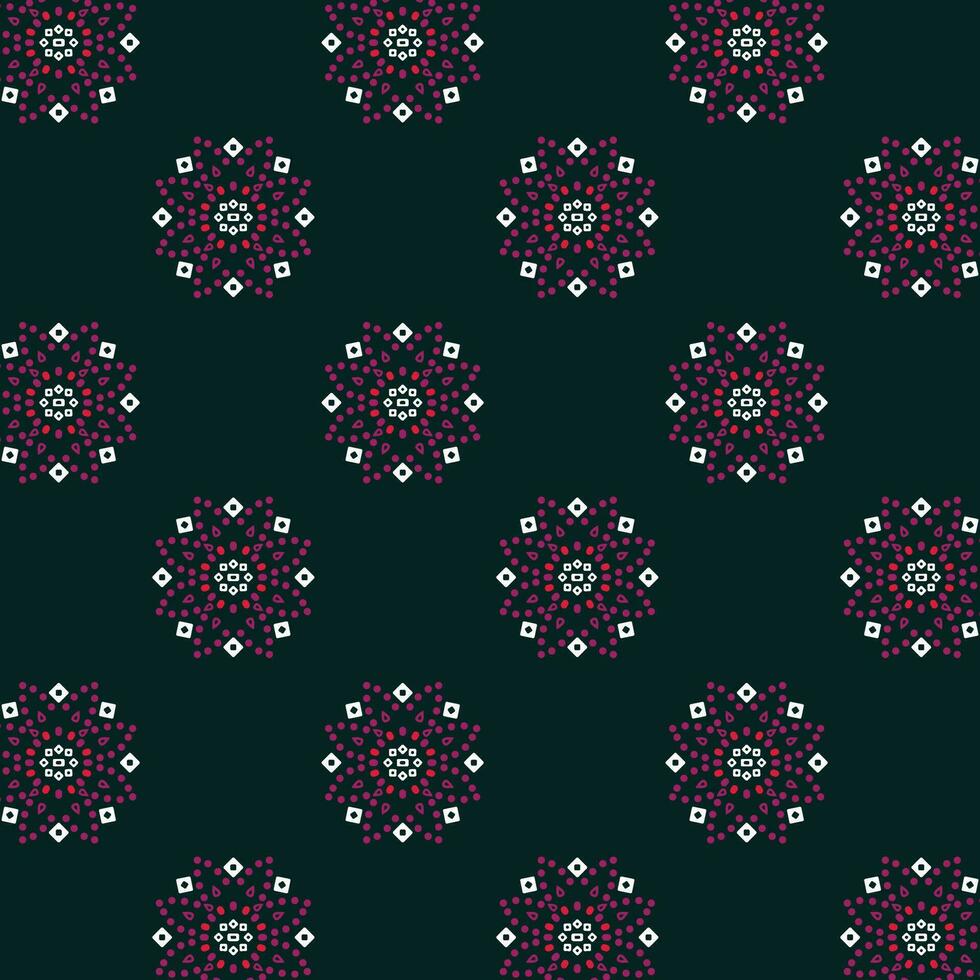 Vibrant pink and white flower pattern against a dramatic black backdrop vector