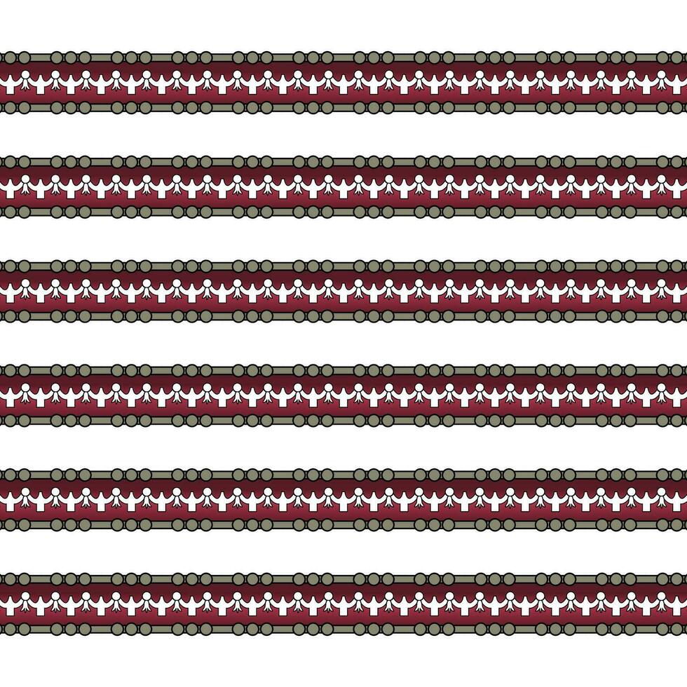 A border of red and brown lace on a white background vector