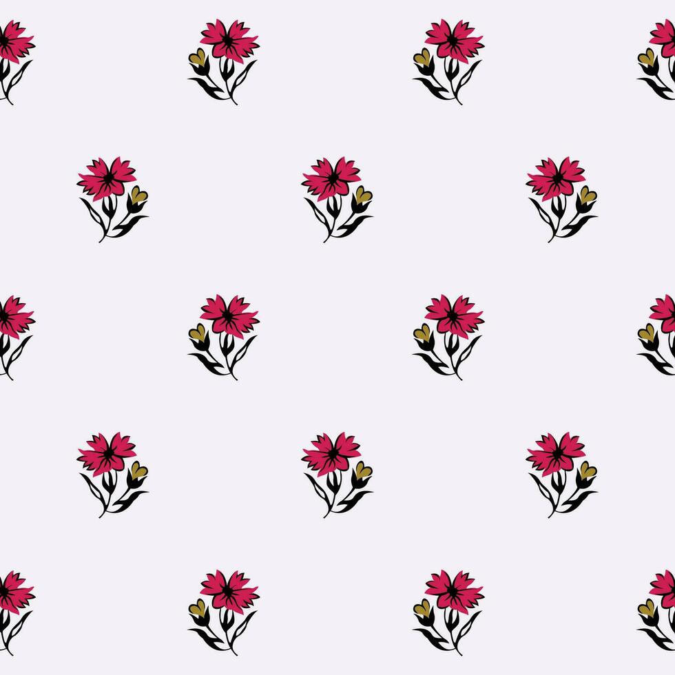 A pattern of red flower booties on a white background vector