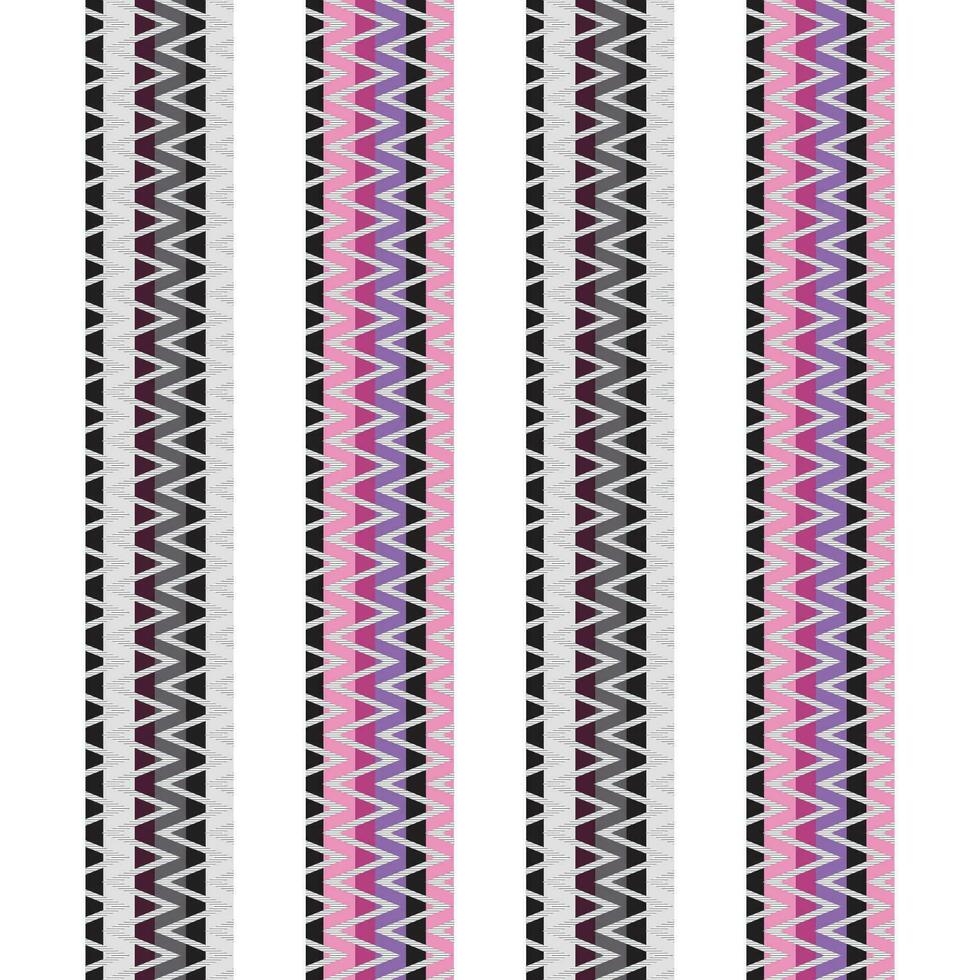 A vibrant striped zig zag borders in pink, purple, and black colors vector
