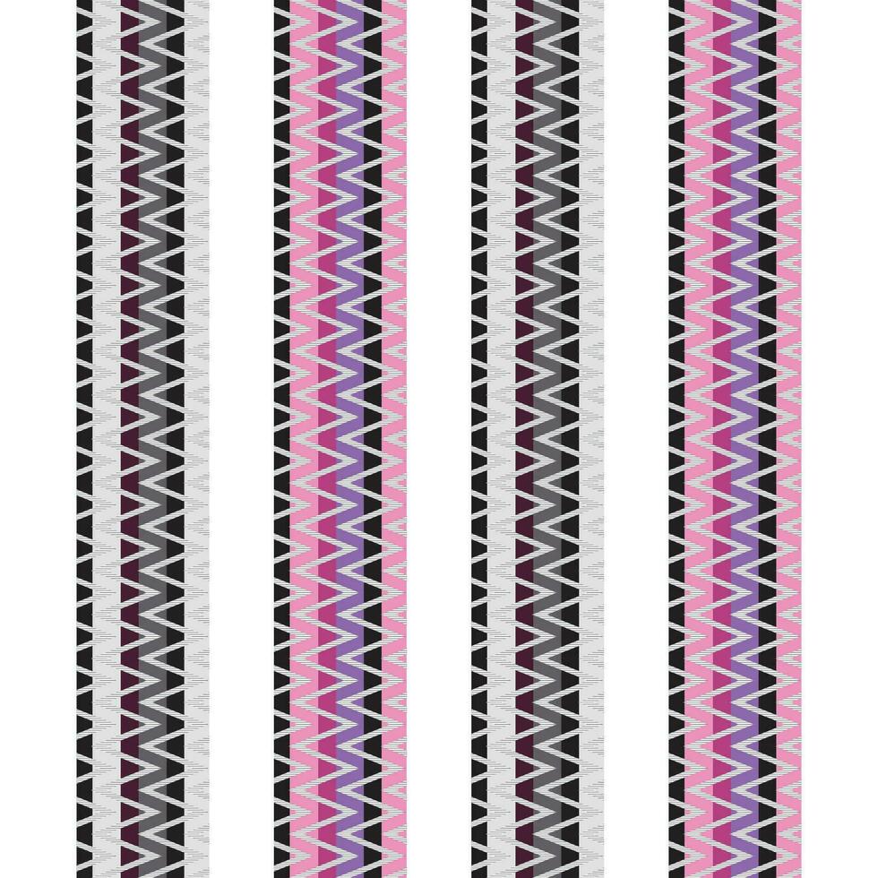 un vibrante a rayas zig zag fronteras en rosa, púrpura, y negro colores vector