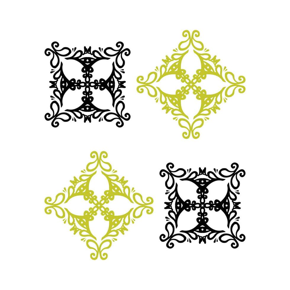Four ornamental designs on a white background vector