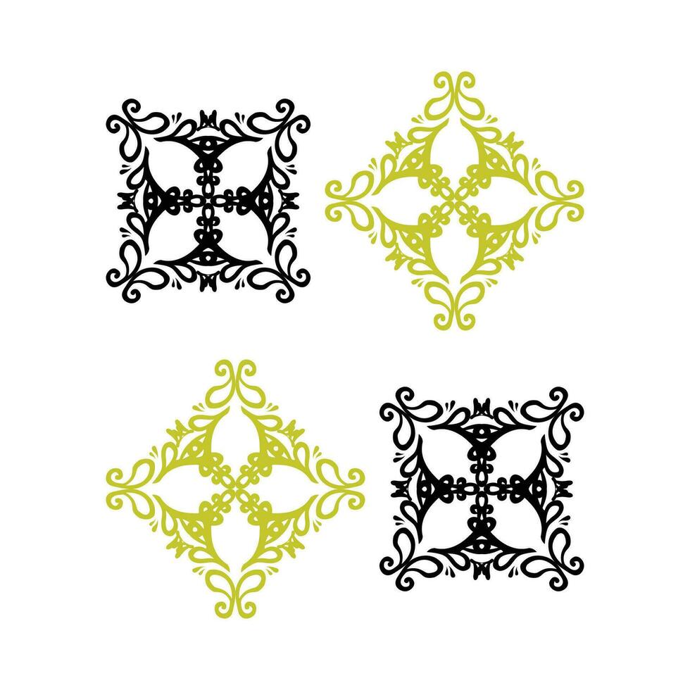 cuatro ornamental diseños en un blanco antecedentes vector