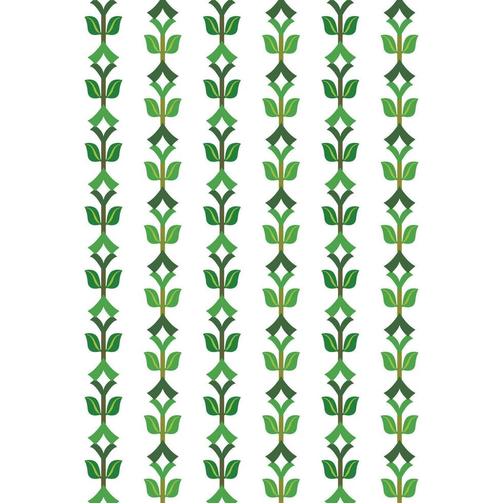 A vibrant pattern of green leaves on a crisp white background vector