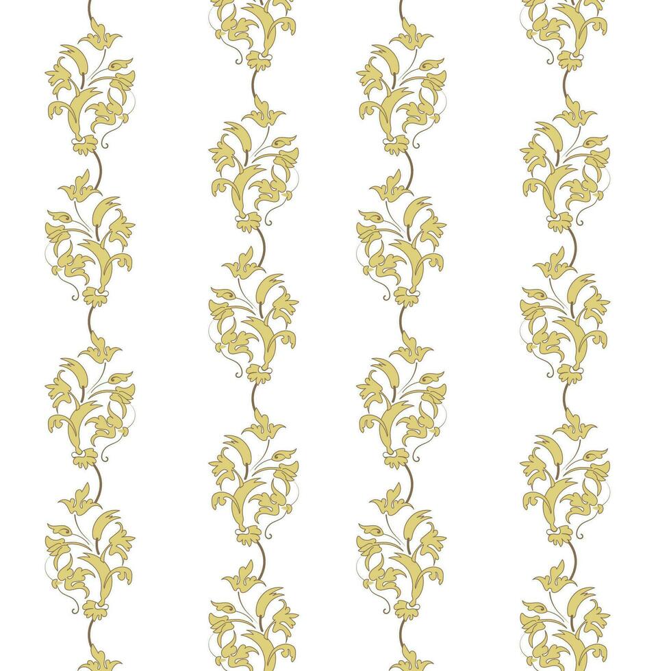 A luxurious white and gold floral abstract pattern border vector