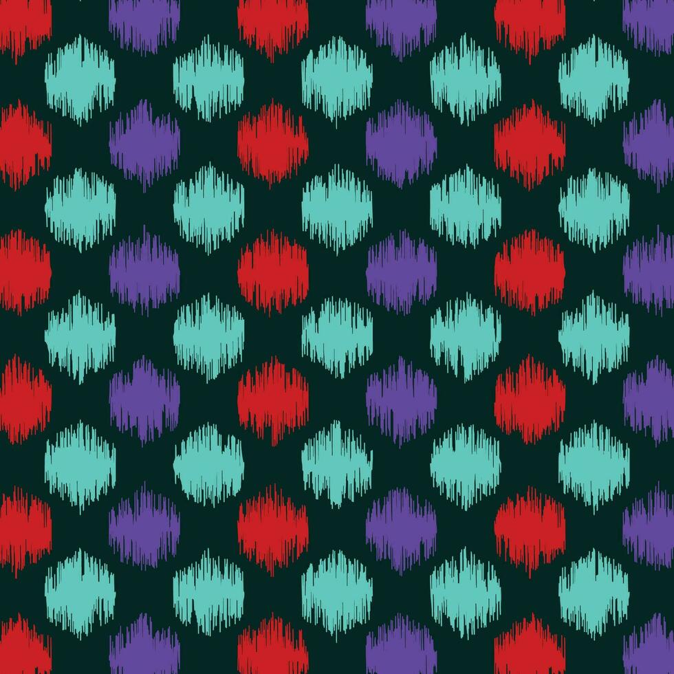 A dark background with colorful ikat patterns vector