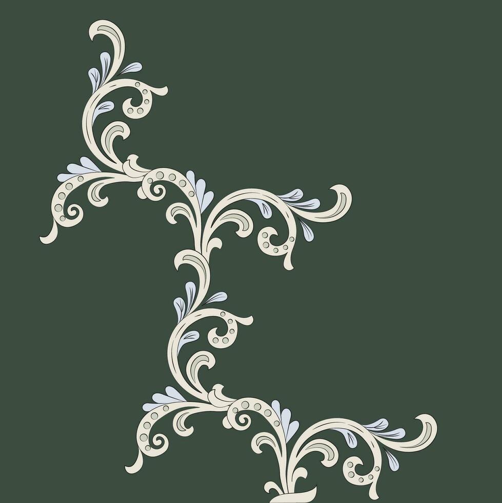 un floral remolinos modelo hecho de blanco flores vector