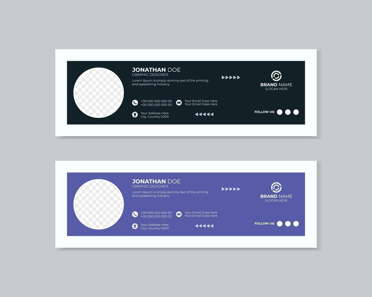 Corporate business multi purpose email signature templates. vector