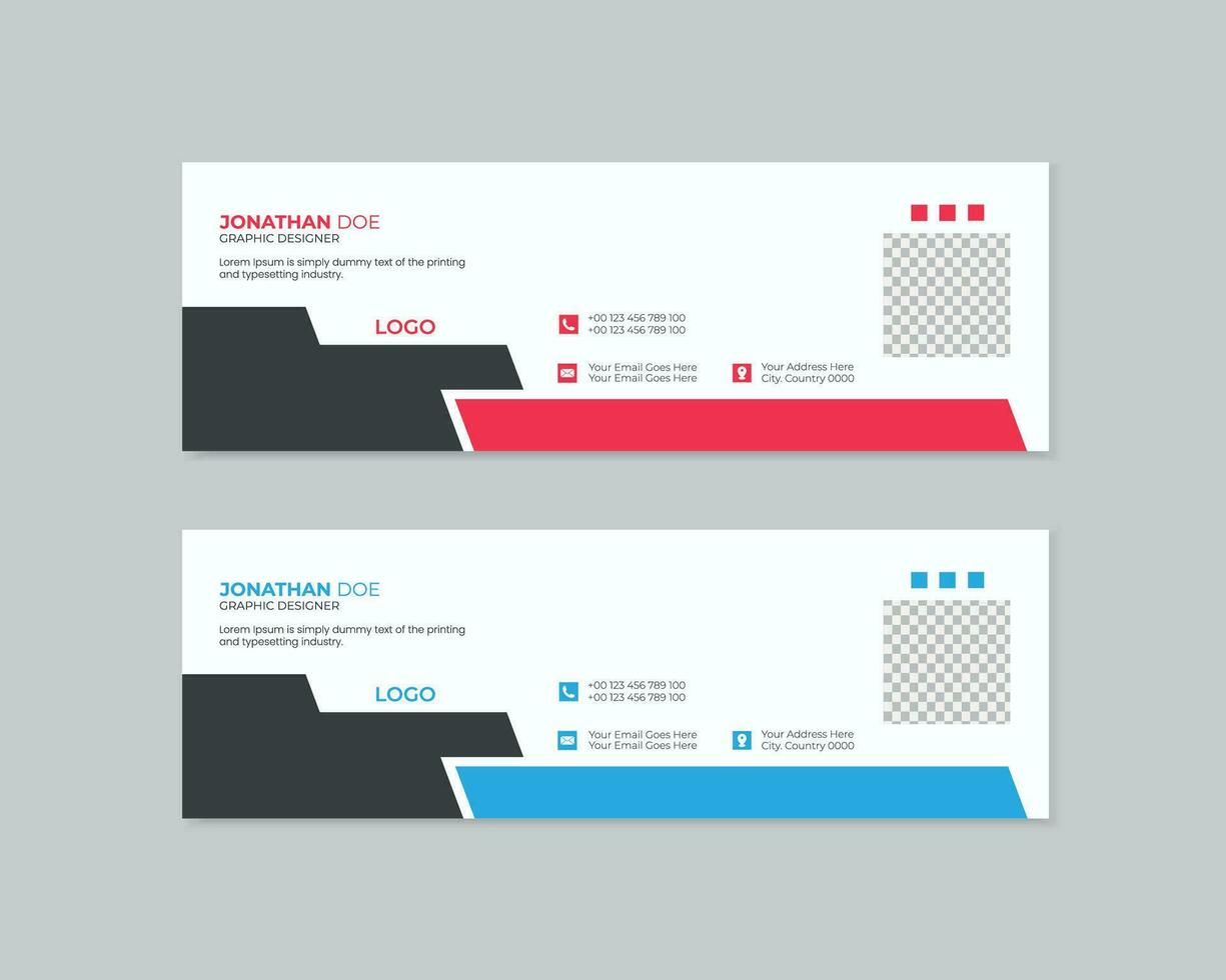 Modern and minimalist email signature or email footer template vector