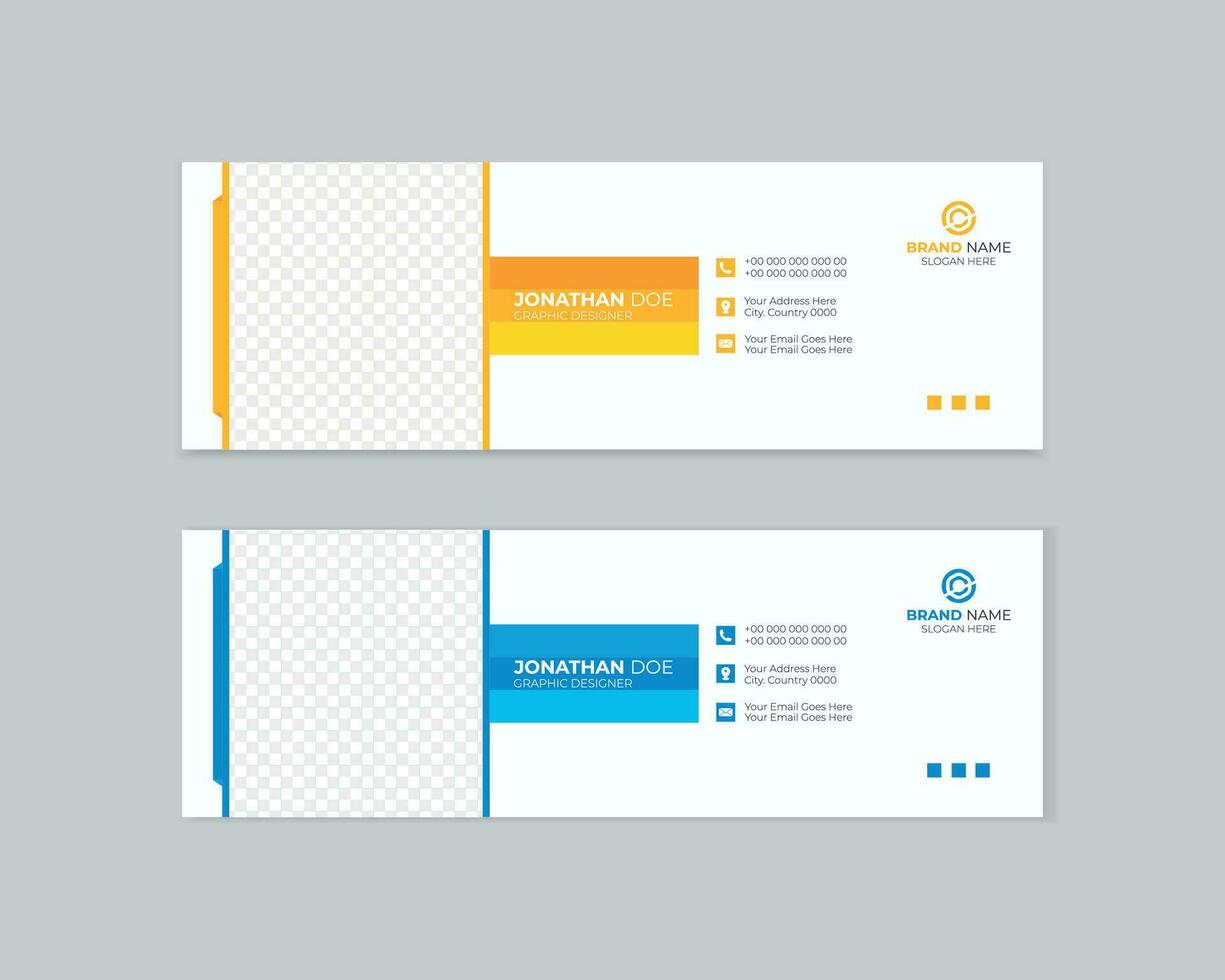 Corporate business multi purpose email signature templates. creative design with 2 color Bundle vector