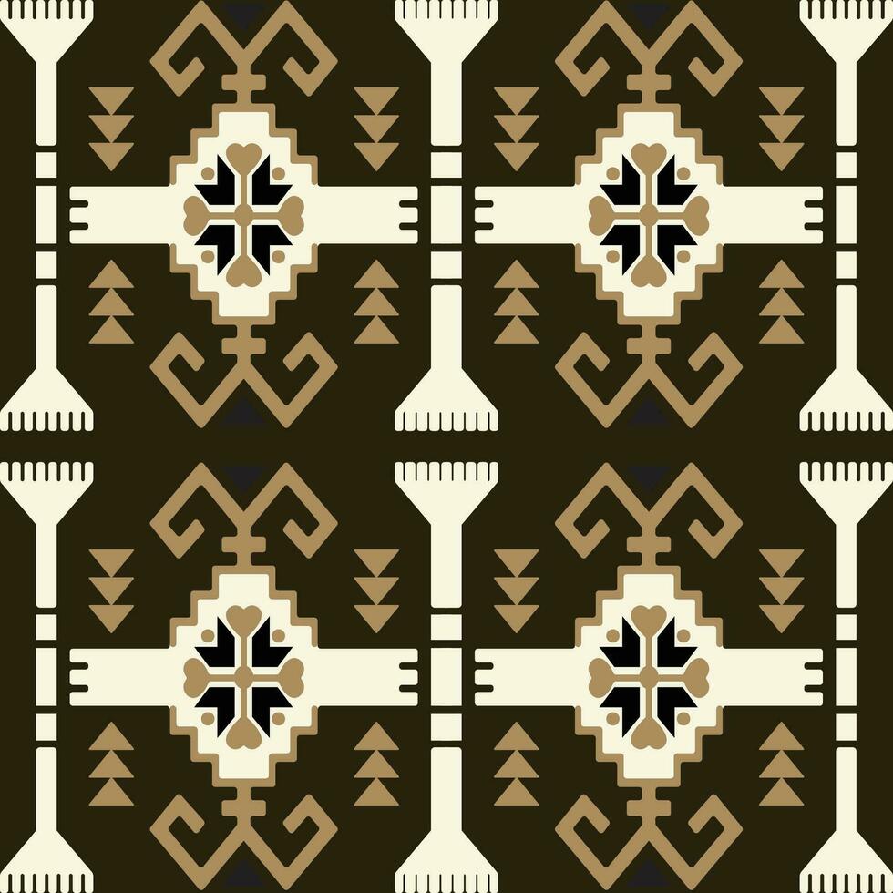 A brown and white pattern with geometric shapes vector