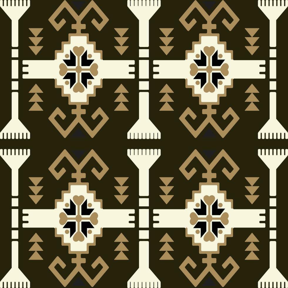 A brown and white pattern with geometric shapes vector