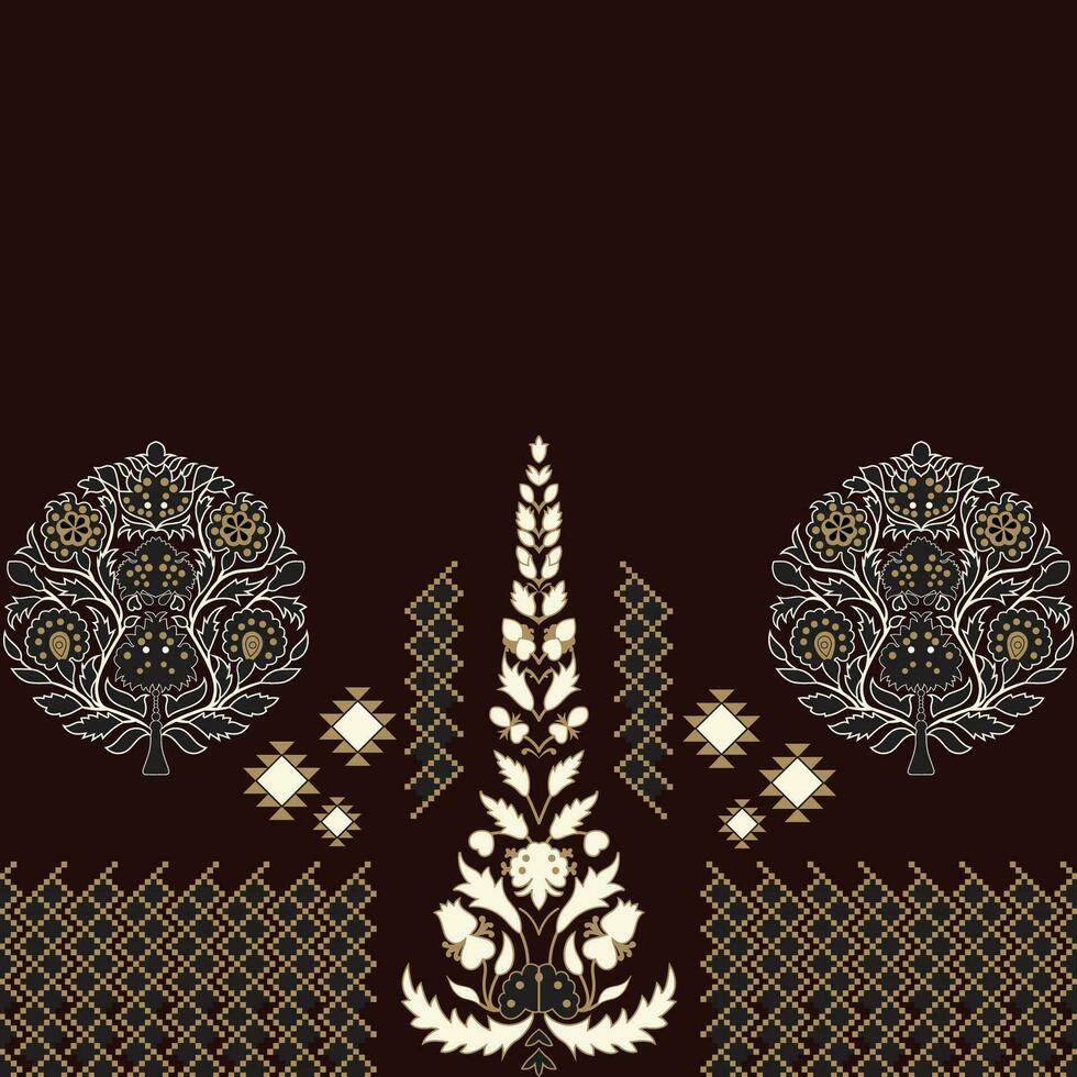 A contemporary stylized design on a warm brown background, border vector