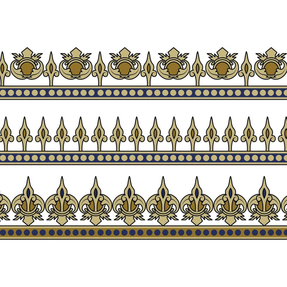 A set of three abstract border patterns vector