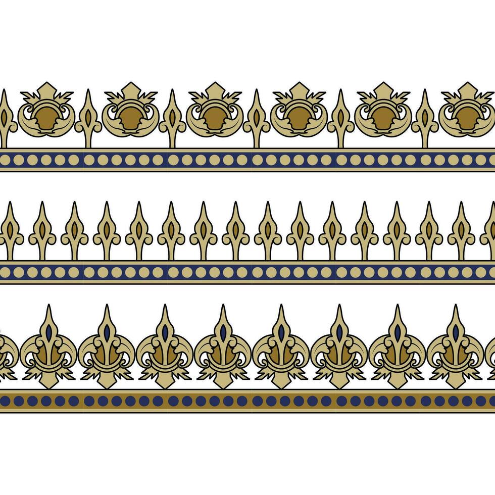 A set of three abstract border patterns vector