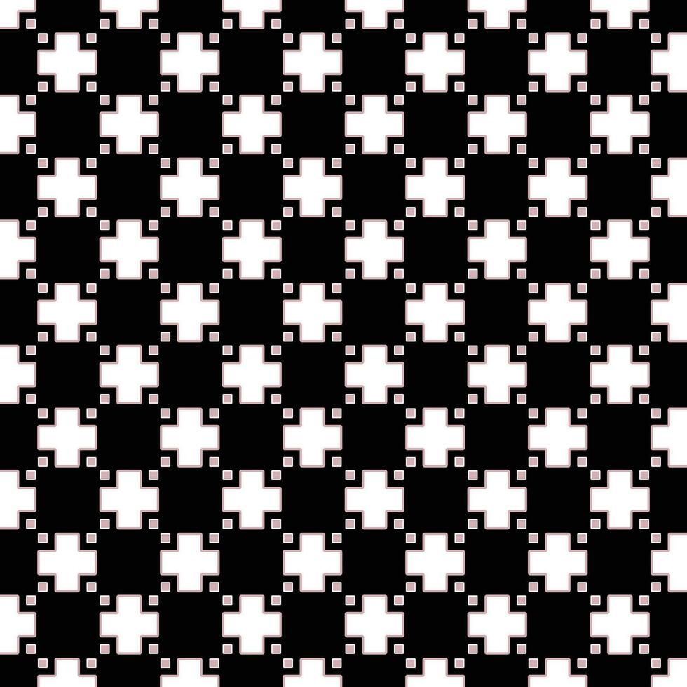 A black and white pattern with white crosses vector