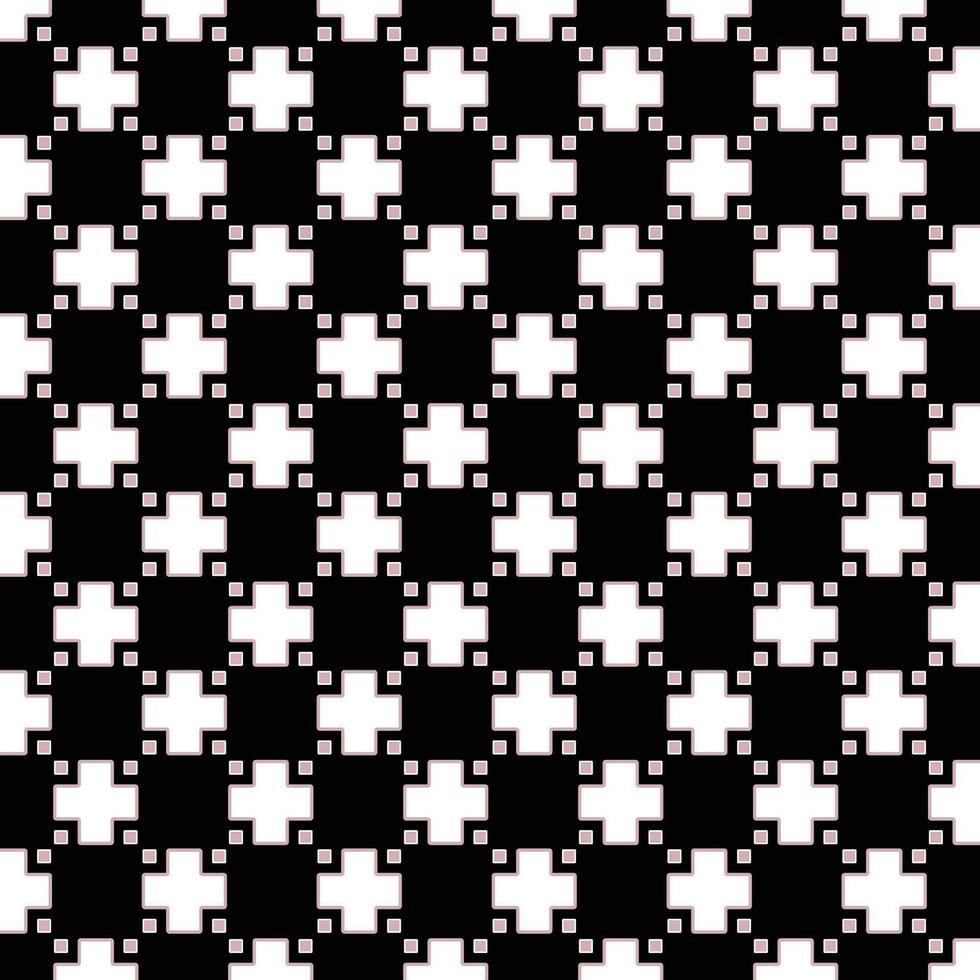 A black and white pattern with white crosses vector