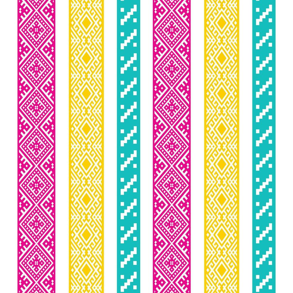 A vibrant striped pattern border with a variety of colors vector