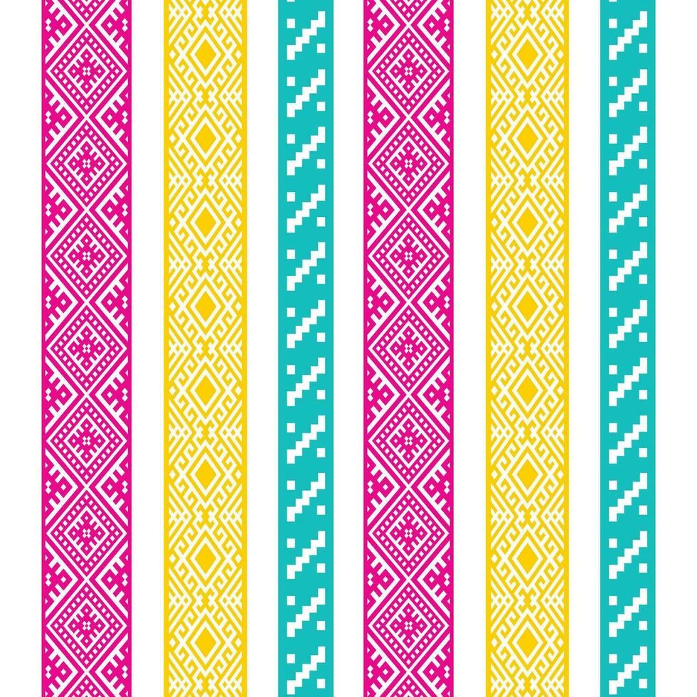 A vibrant striped pattern border with a variety of colors vector