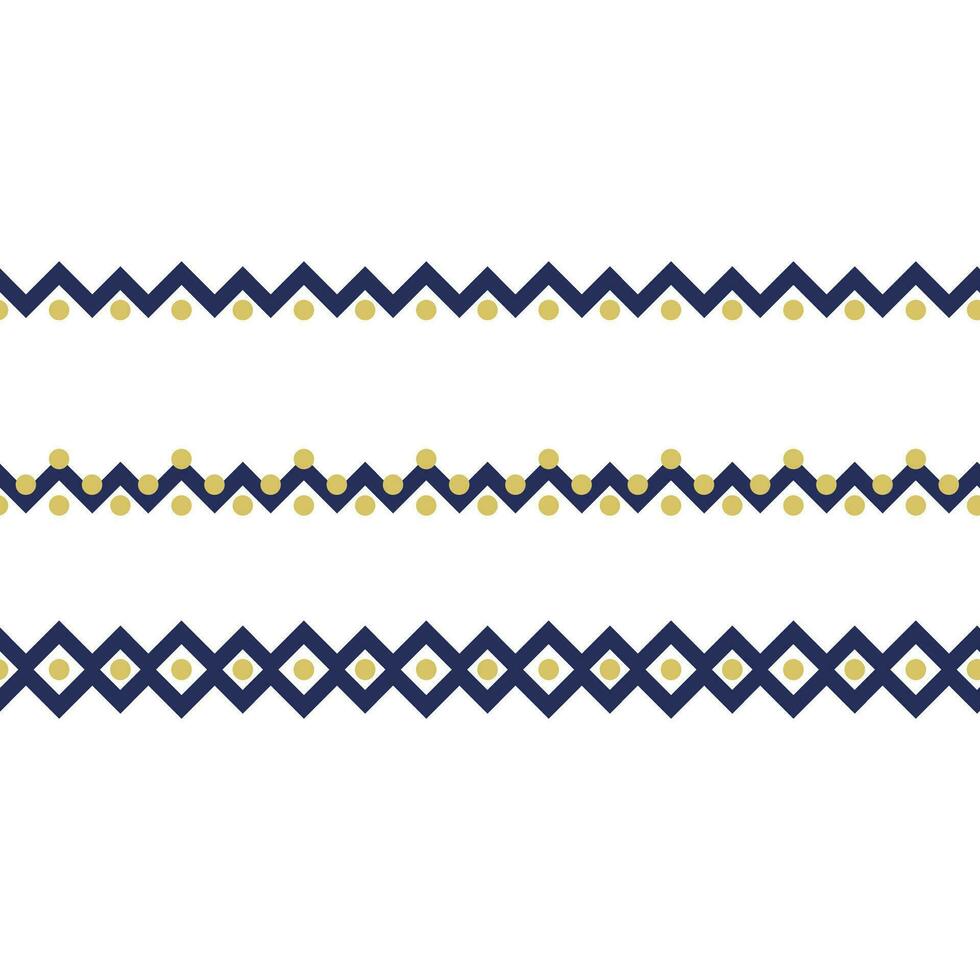 Abstract blue and gold borders on white background vector