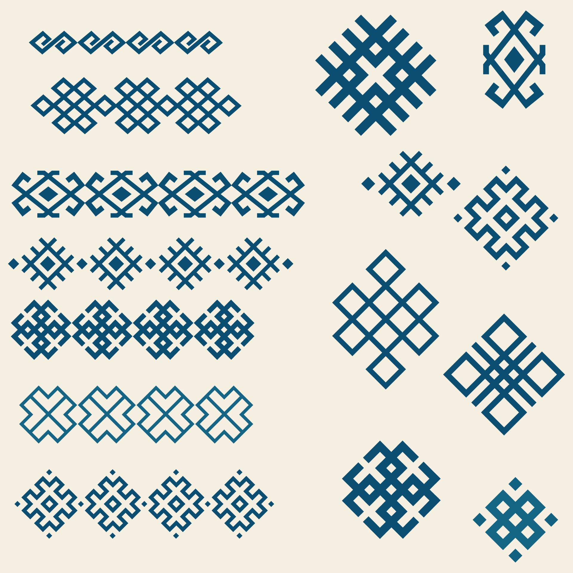 A bunch of different types of cross stitch designs 32503601 Vector Art