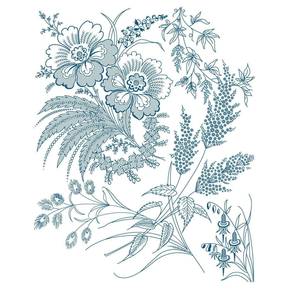 A vibrant bouquet of flowers on a clean white canvas vector