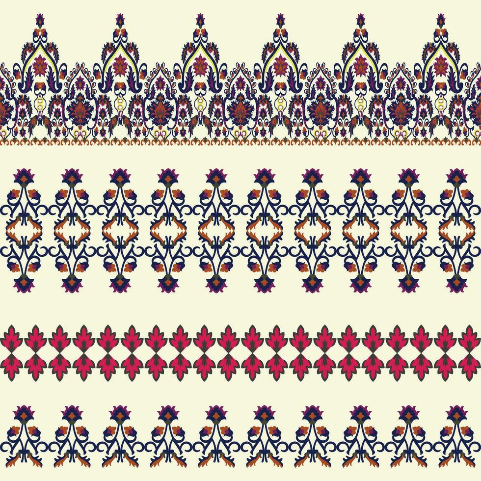 Floral pattern borders on a creme background vector