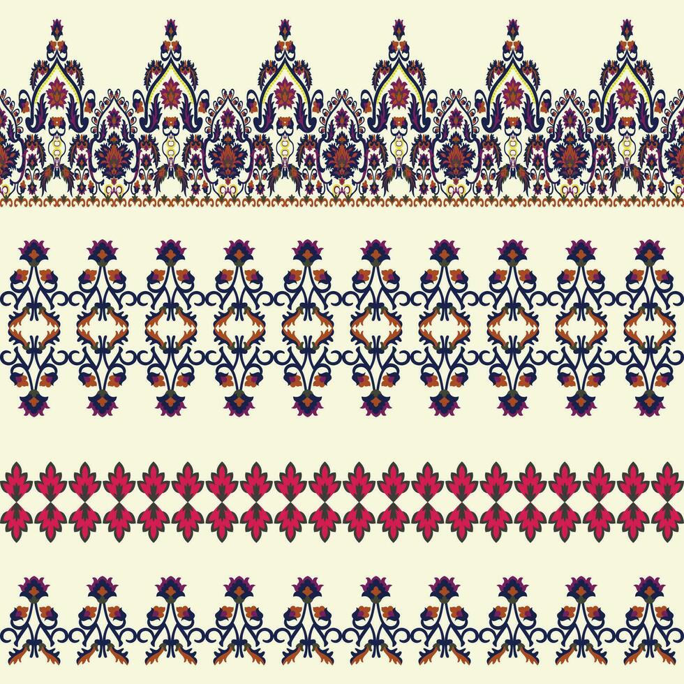 Floral pattern borders on a creme background vector