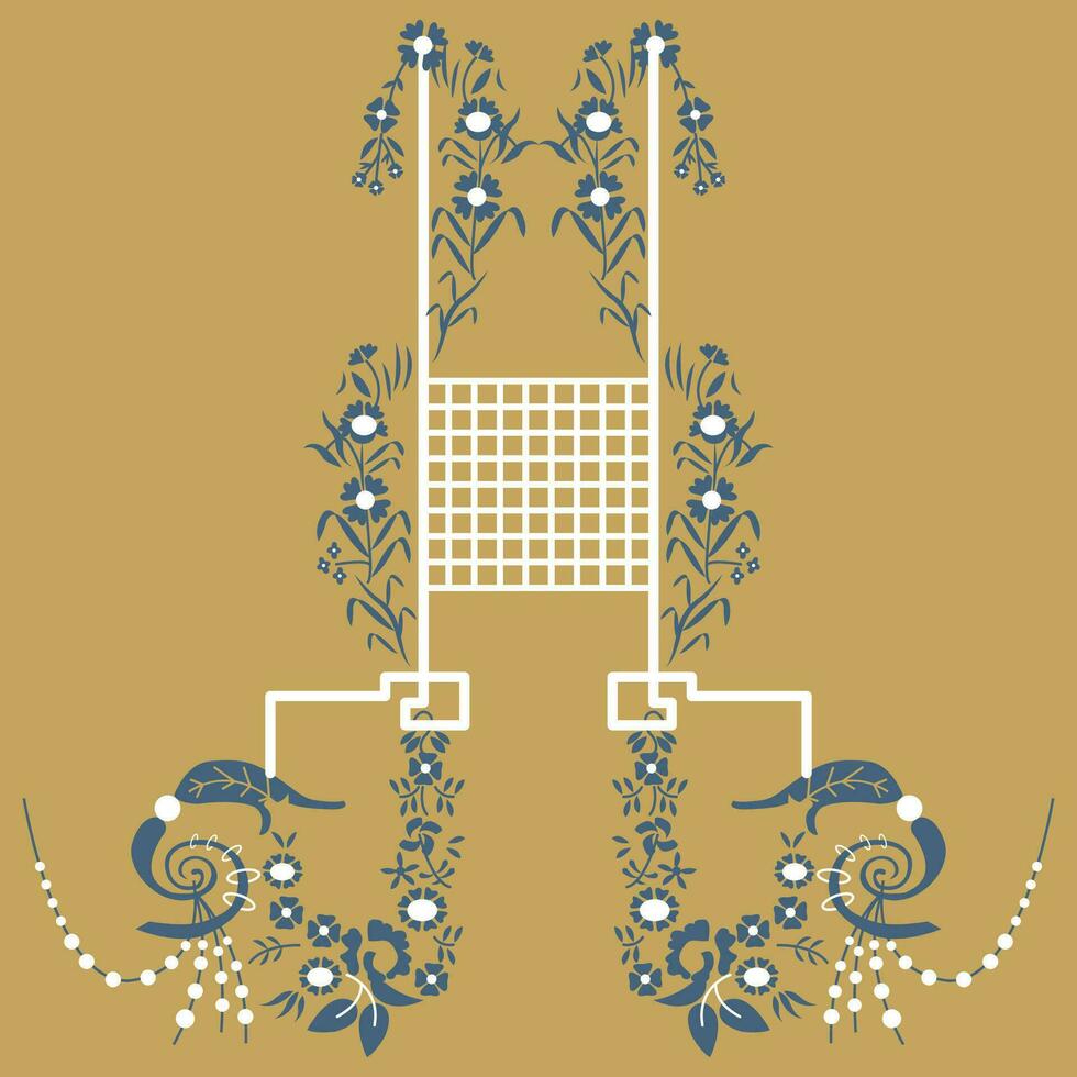 A beautifully illustrated pattern with vibrant flowers adorning its surface vector