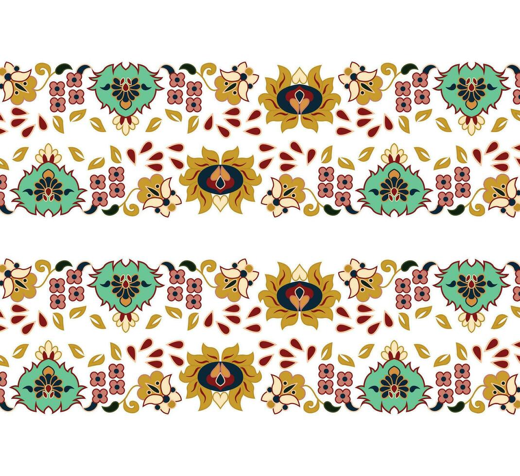 A pattern borders of flowers and leaves on a white background vector