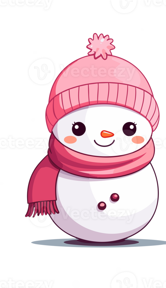 Whimsical Winter Charm with Adorable Snowman png