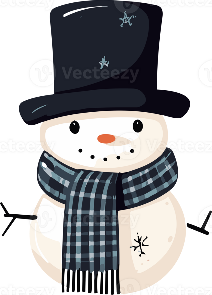 Whimsical Winter Charm with Adorable Snowman png