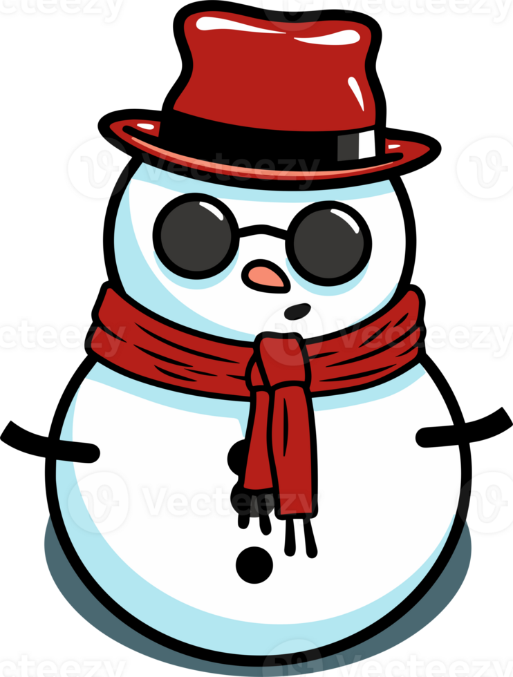 Whimsical Winter Charm with Adorable Snowman png