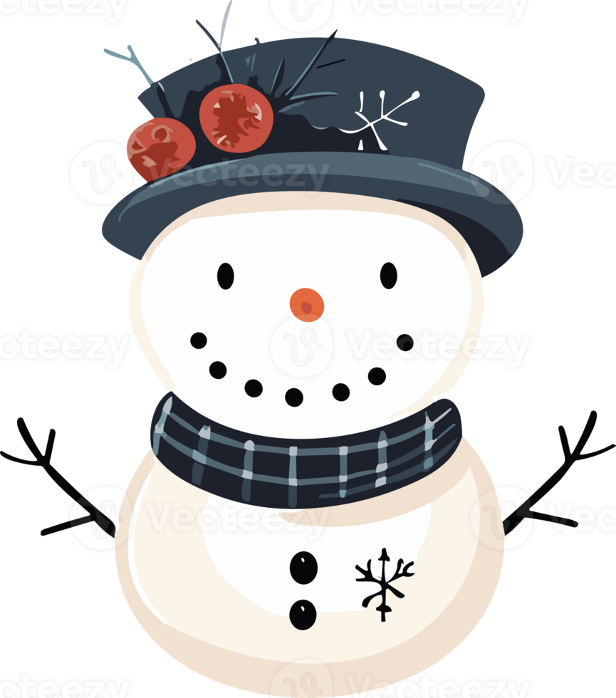 Whimsical Winter Charm with Adorable Snowman png